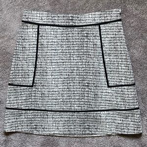 Ann Taylor Factory black and white A-line skirt, above the knee length